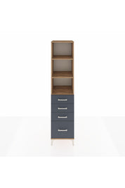 Hyperion Dolap 3 Raflı 4 Çekmeceli 44x44x195 Çam-Antrasit