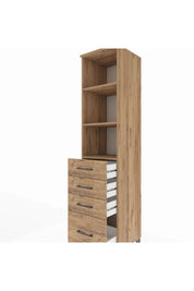 Hyperion Dolap 3 Raflı 4 Çekmeceli 44x44x195 Çam-Çam