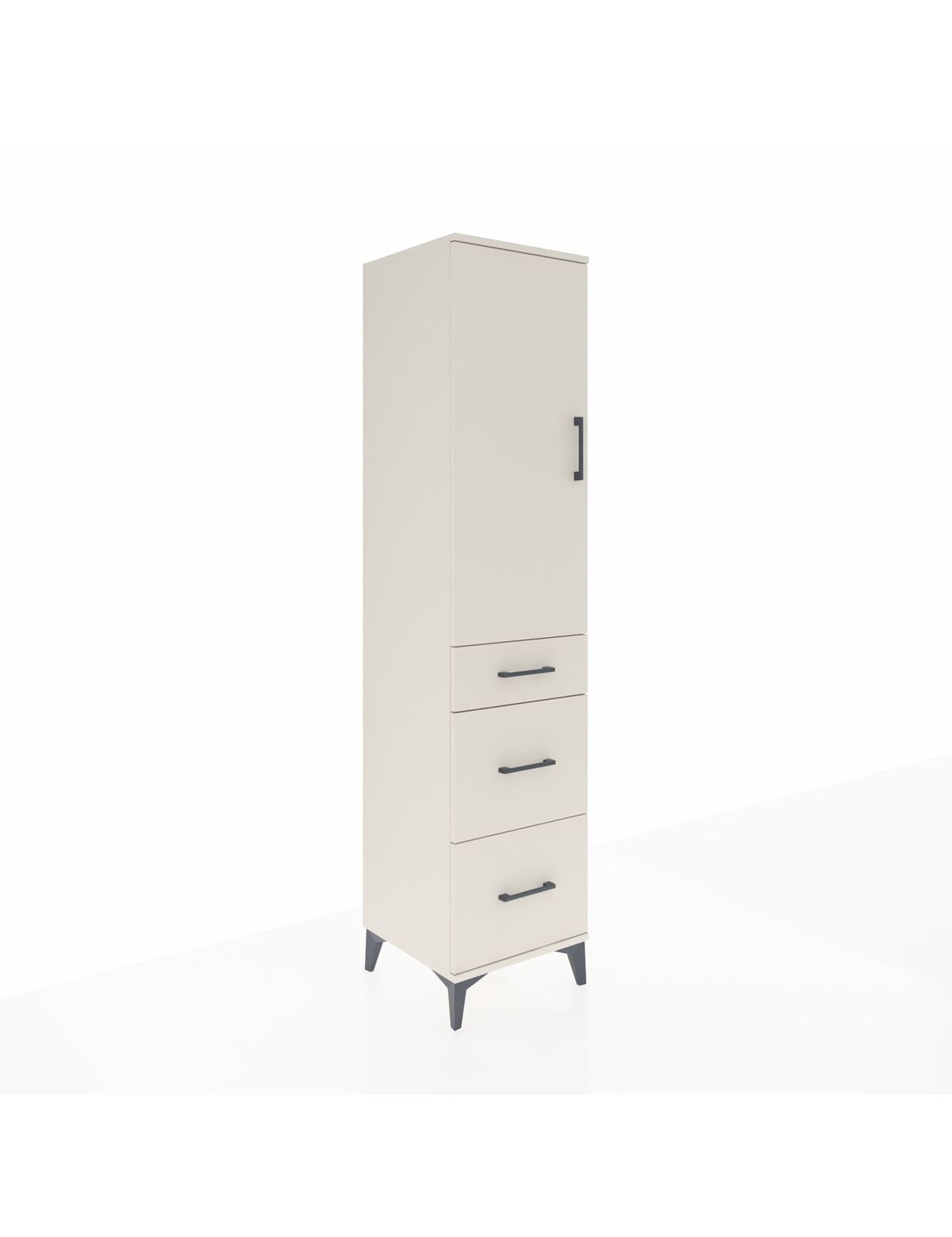 Hyperion Dolap Tek Raflı 3 Çekmeceli Tek Askılı 44x44x195 Aytaşı-Aytaşı