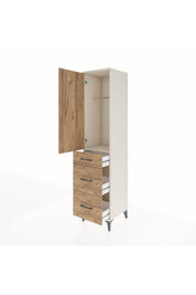 Hyperion Dolap Tek Raflı 3 Çekmeceli Tek Askılı 44x44x195 Aytaşı-Çam