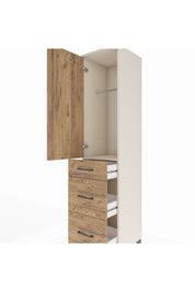 Hyperion Dolap Tek Raflı 3 Çekmeceli Tek Askılı 44x44x195 Aytaşı-Çam