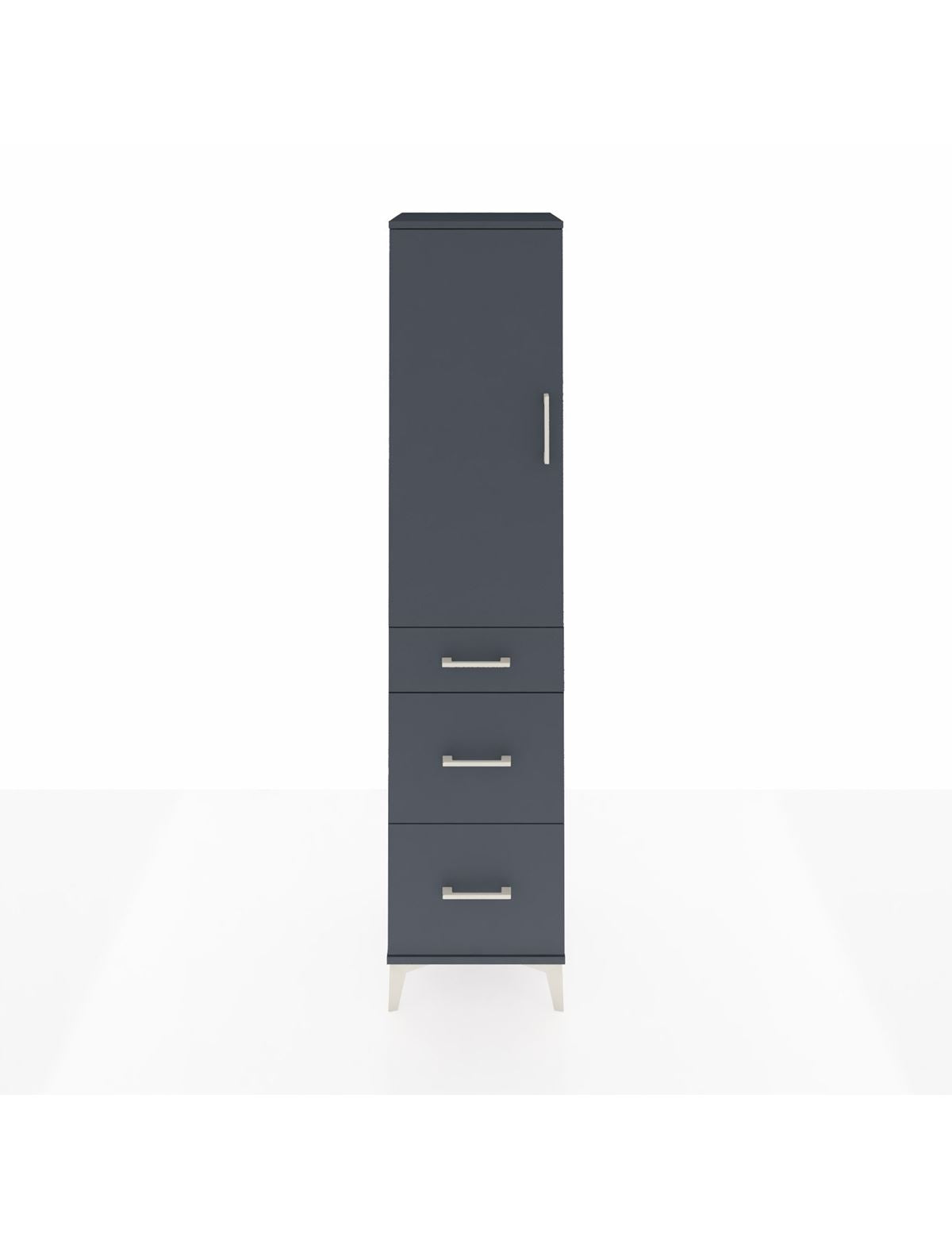 Hyperion Dolap Tek Raflı 3 Çekmeceli Tek Askılı 44x44x195 Antrasit-Antrasit