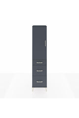 Hyperion Dolap Tek Raflı 3 Çekmeceli Tek Askılı 44x44x195
