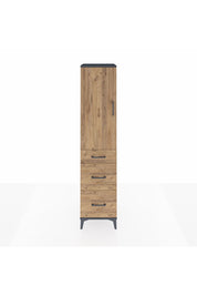 Hyperion Dolap Tek Raflı 3 Çekmeceli Tek Askılı 44x44x195 Antrasit-Çam