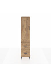 Hyperion Dolap Tek Raflı 3 Çekmeceli Tek Askılı 44x44x195 Çam-Çam