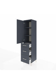 Hyperion Dolap 3 Raflı 3 Çekmeceli 44x44x195 Antrasit-Antrasit