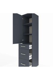 Hyperion Dolap 3 Raflı 3 Çekmeceli 44x44x195 Antrasit-Antrasit