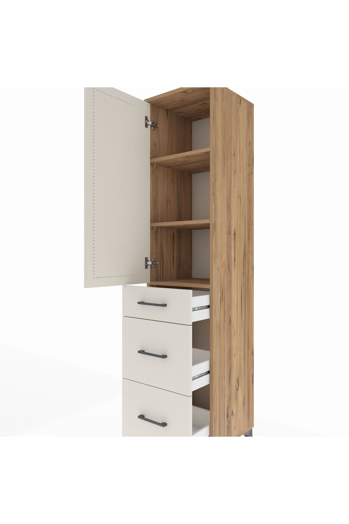 Hyperion Dolap 3 Raflı 3 Çekmeceli 44x44x195 Çam-Aytaşı