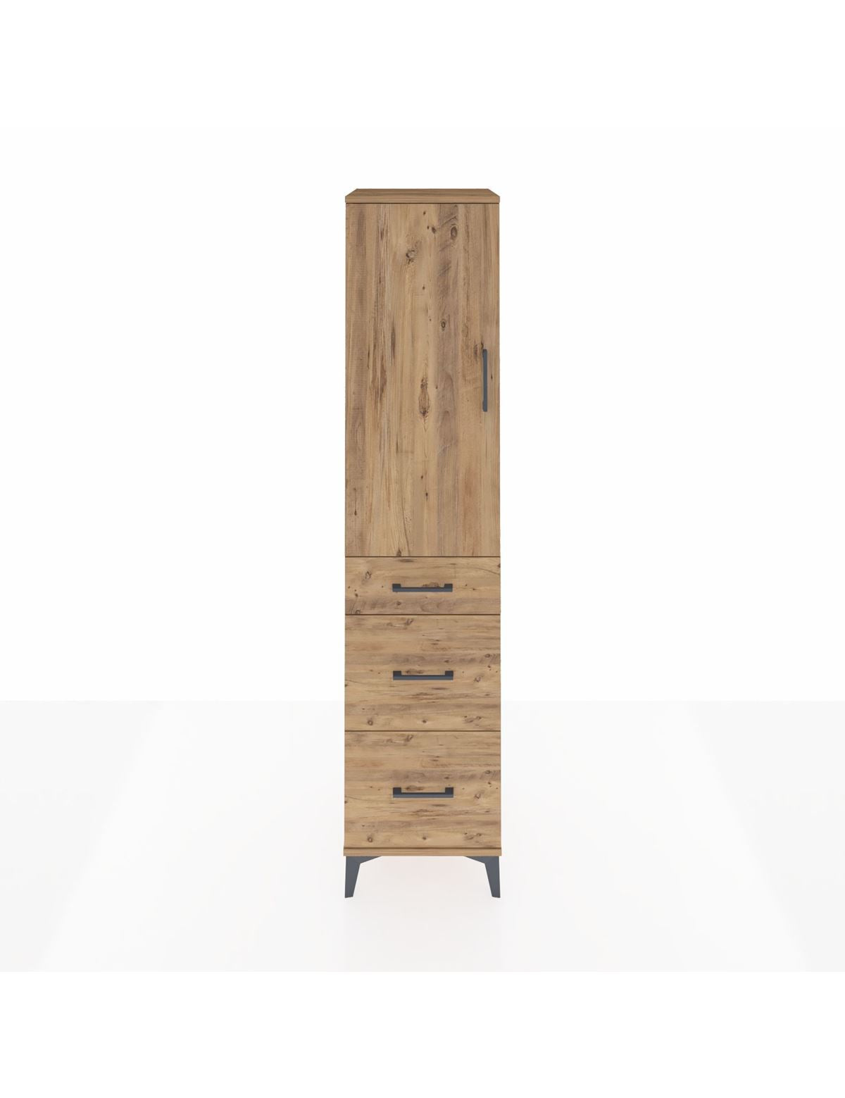 Hyperion Dolap 3 Raflı 3 Çekmeceli 44x44x195 Çam-Çam