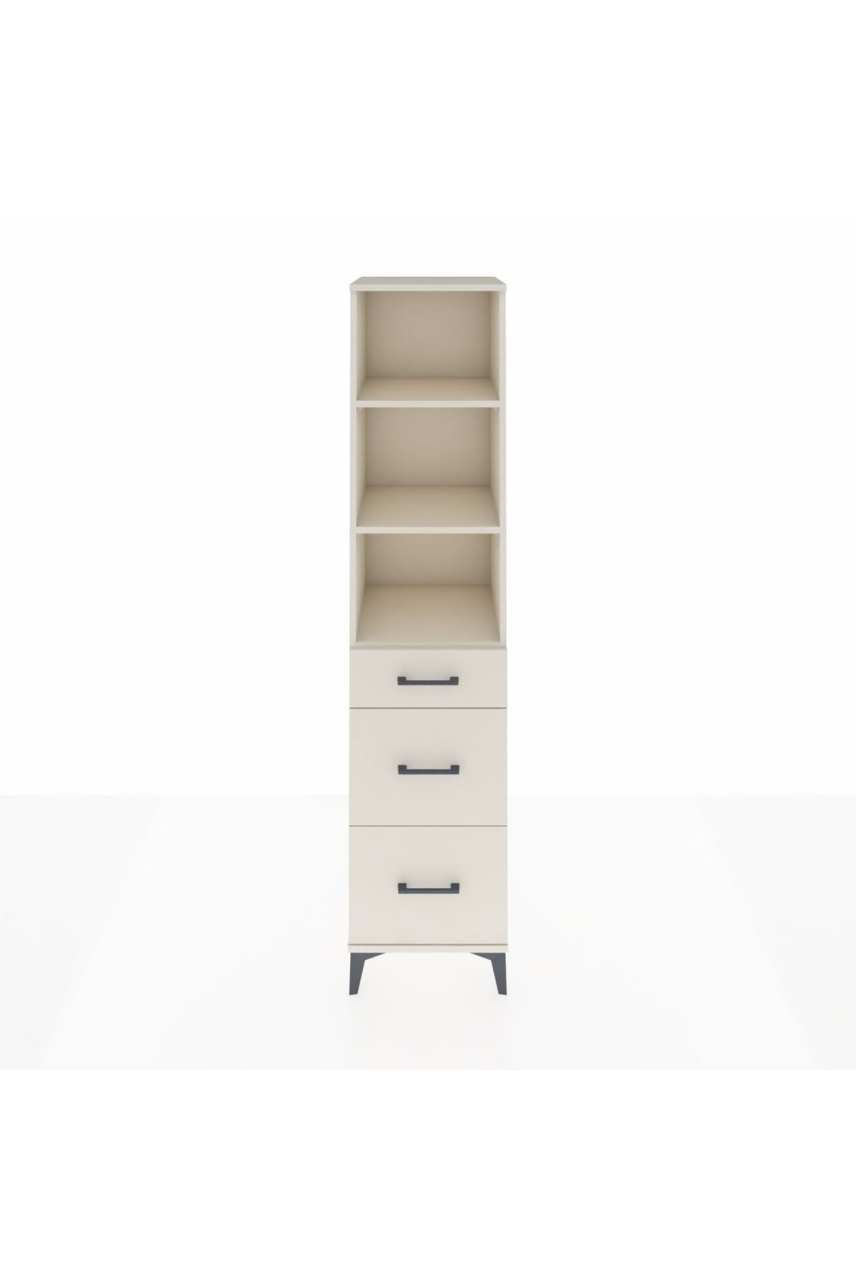 Hyperion Dolap 3 Raflı 3 Çekmeceli Tek Kapaklı 44x44x195 Aytaşı-Aytaşı