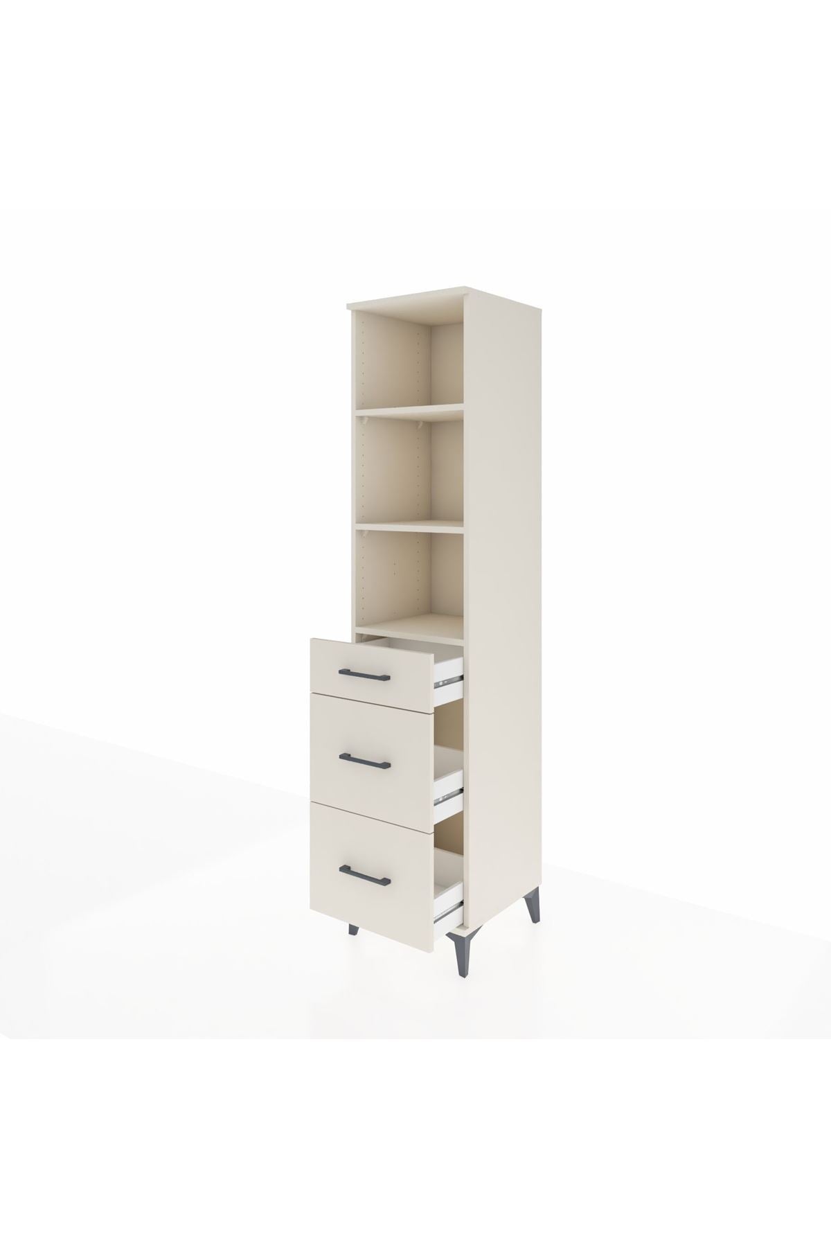 Hyperion Dolap 3 Raflı 3 Çekmeceli Tek Kapaklı 44x44x195 Aytaşı-Aytaşı