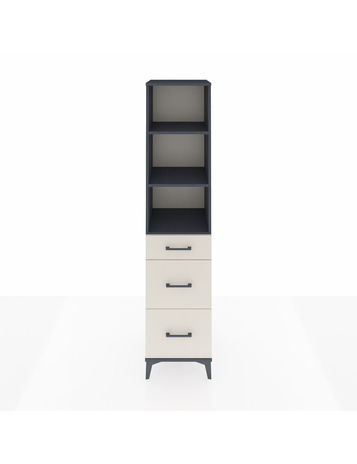 Hyperion Dolap 3 Raflı 3 Çekmeceli Tek Kapaklı 44x44x195 Antrasit-Aytaşı