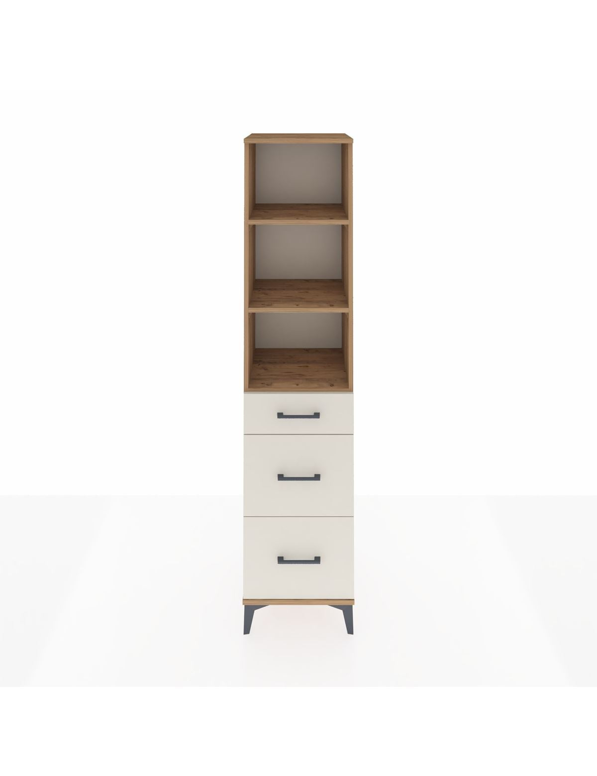 Hyperion Dolap 3 Raflı 3 Çekmeceli Tek Kapaklı 44x44x195 Çam-Aytaşı