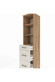 Hyperion Dolap 3 Raflı 3 Çekmeceli Tek Kapaklı 44x44x195 Çam-Aytaşı