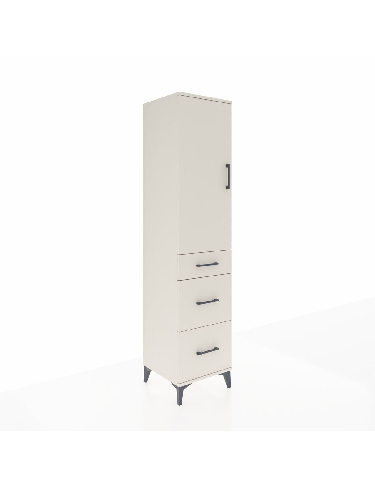 Hyperion Dolap Tek Raflı 3 Çekmeceli Tek Askılı 44x44x195 Aytaşı-Aytaşı