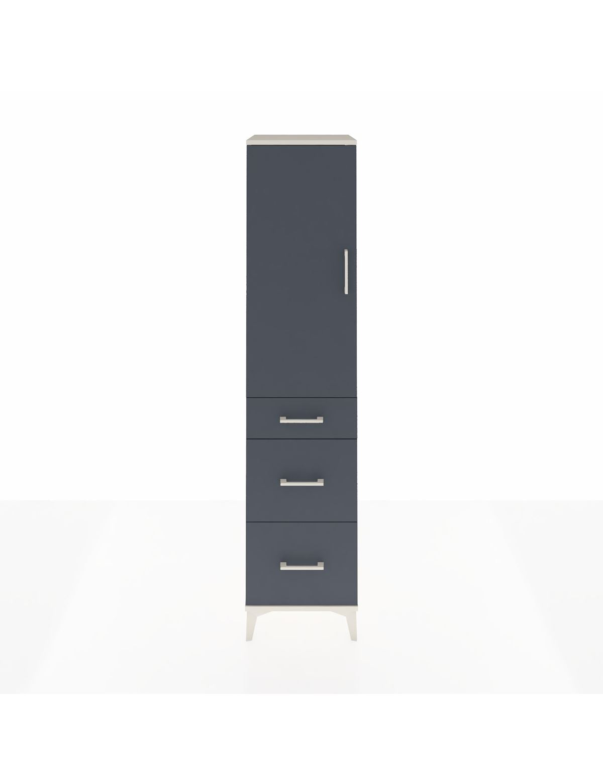 Hyperion Dolap Tek Raflı 3 Çekmeceli Tek Askılı 44x44x195 Aytaşı-Antrasit