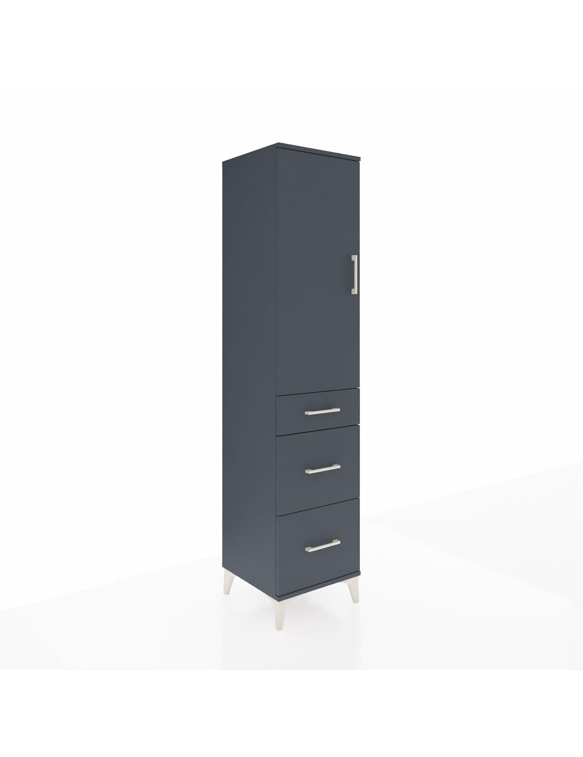 Hyperion Dolap Tek Raflı 3 Çekmeceli Tek Askılı 44x44x195 Antrasit-Antrasit