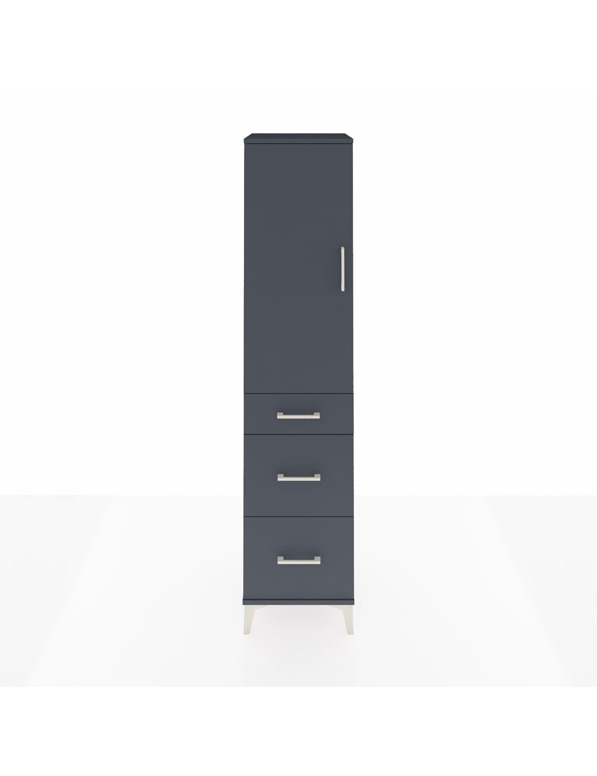 Hyperion Dolap Tek Raflı 3 Çekmeceli Tek Askılı 44x44x195 Antrasit-Antrasit