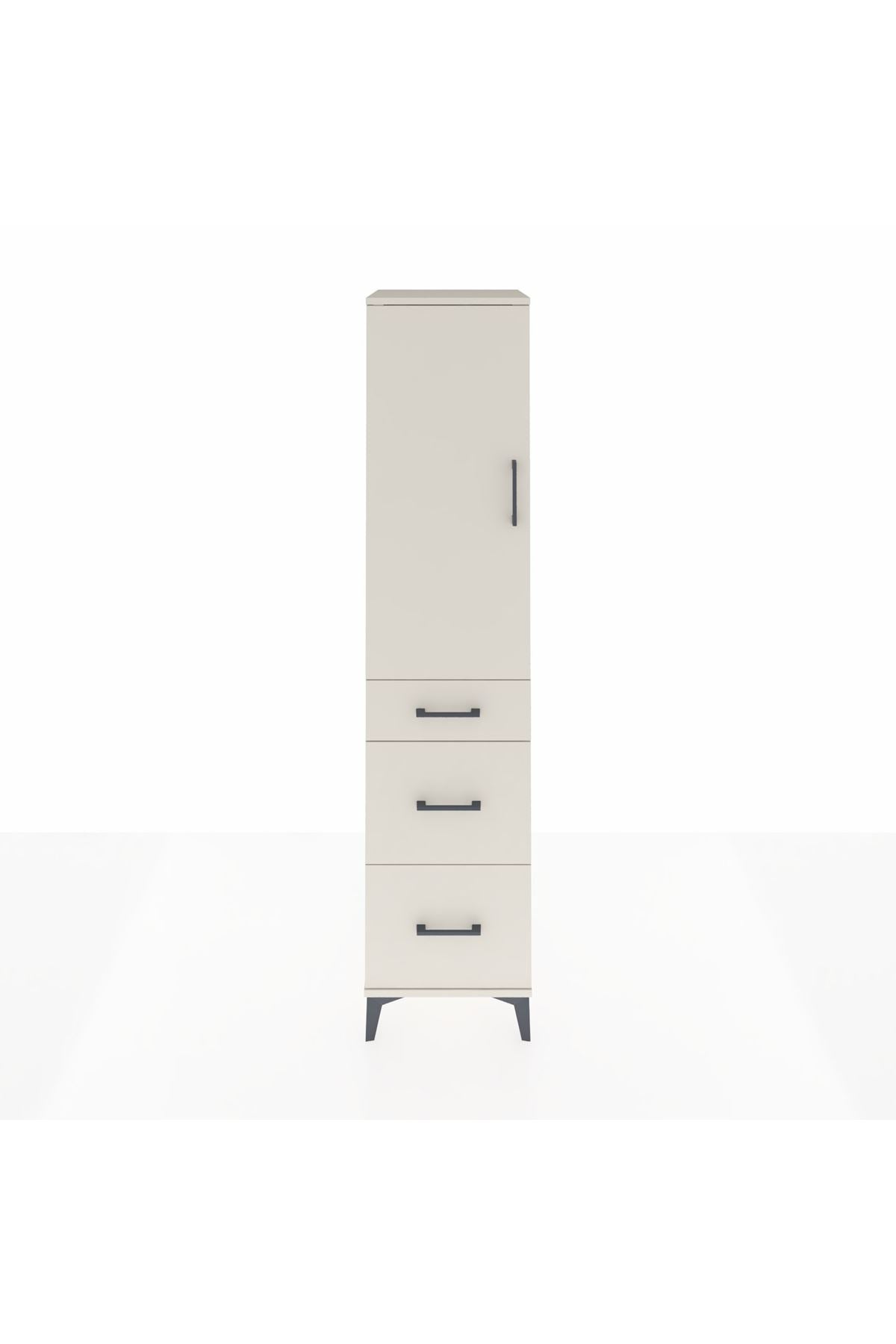 Hyperion Dolap 3 Raflı 3 Çekmeceli Tek Kapaklı 44x44x195 Aytaşı-Aytaşı