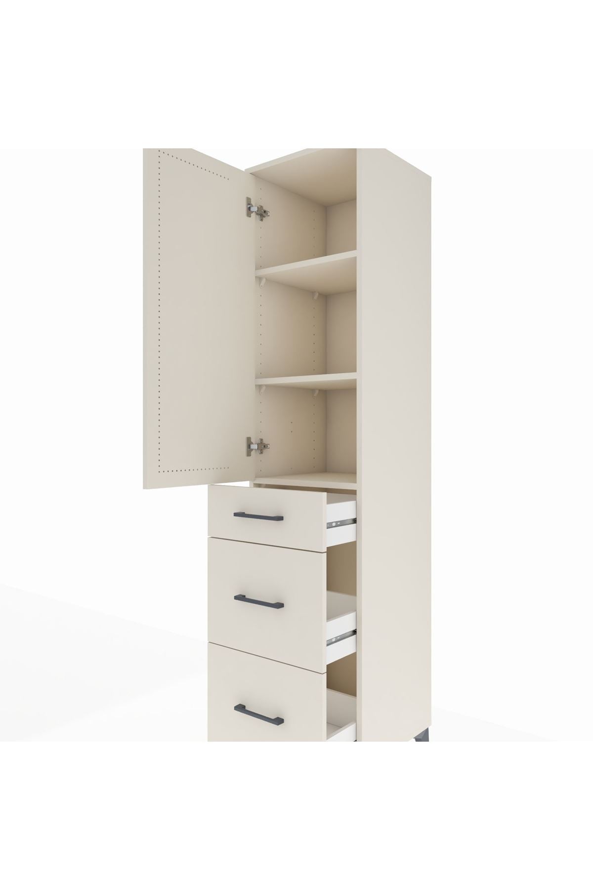 Hyperion Dolap 3 Raflı 3 Çekmeceli Tek Kapaklı 44x44x195 Aytaşı-Aytaşı