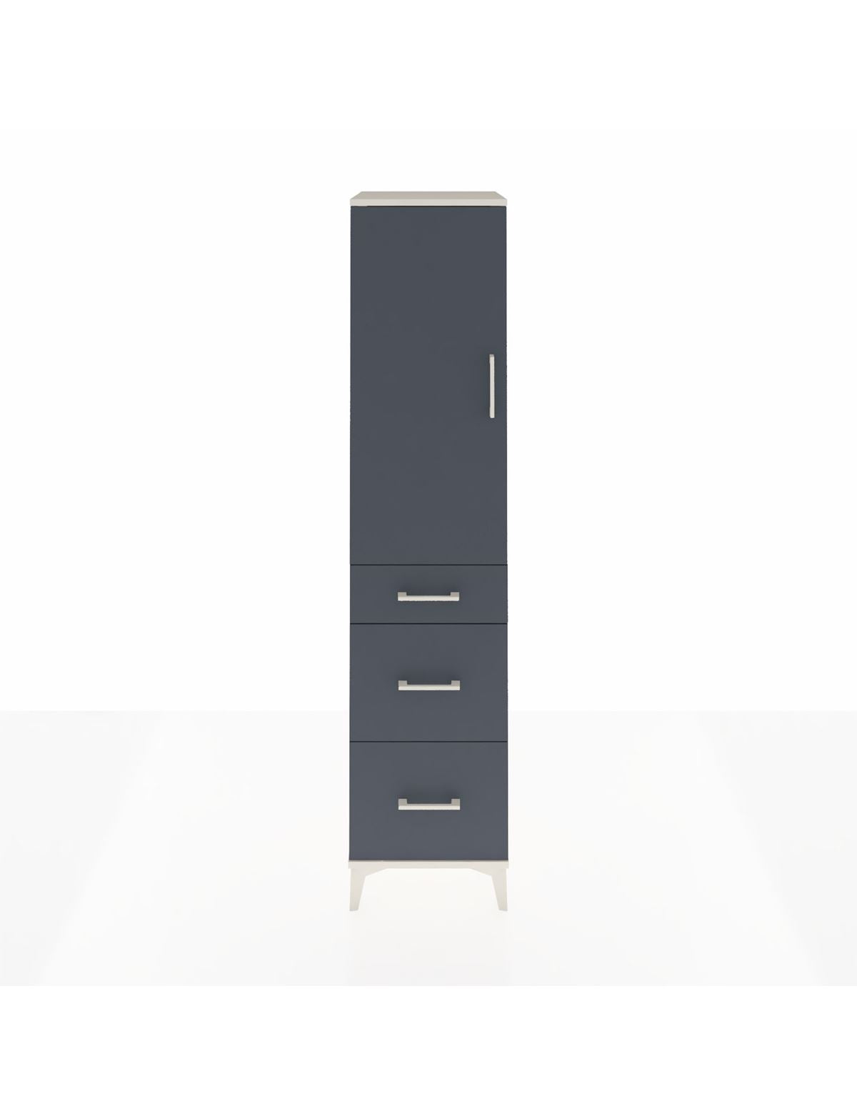 Hyperion Dolap 3 Raflı 3 Çekmeceli Tek Kapaklı 44x44x195 Aytaşı-Antrasit