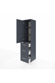 Hyperion Dolap 3 Raflı 3 Çekmeceli Tek Kapaklı 44x44x195 Antrasit-Antrasit