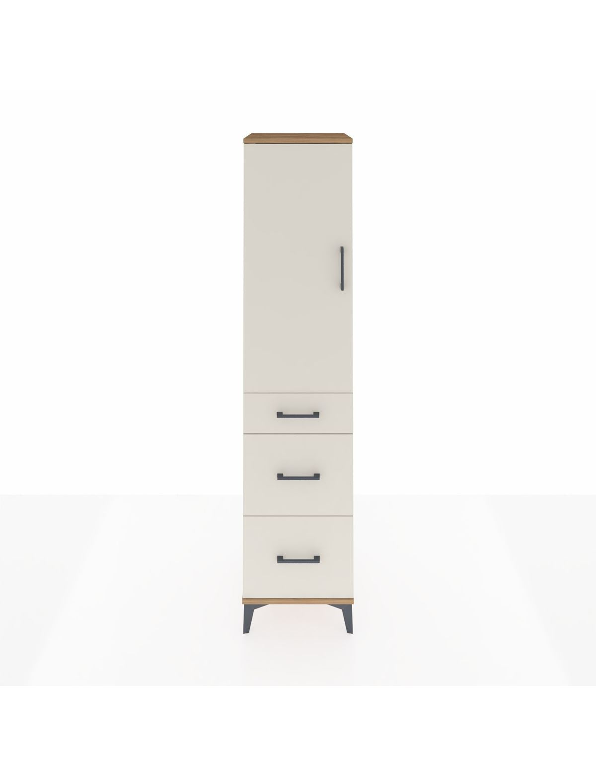 Hyperion Dolap 3 Raflı 3 Çekmeceli Tek Kapaklı 44x44x195 Çam-Aytaşı