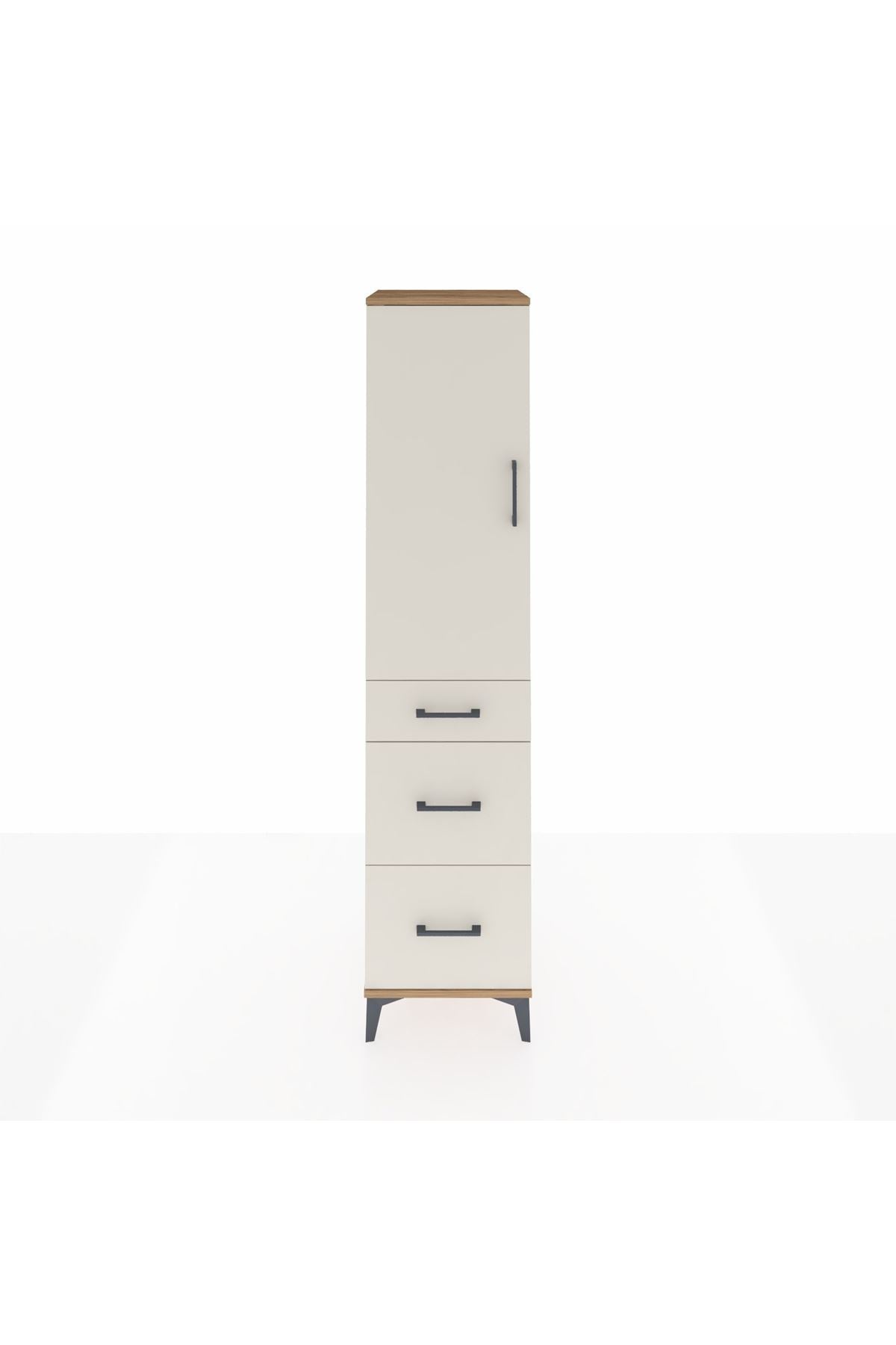 Hyperion Dolap 3 Raflı 3 Çekmeceli Tek Kapaklı 44x44x195 Çam-Aytaşı