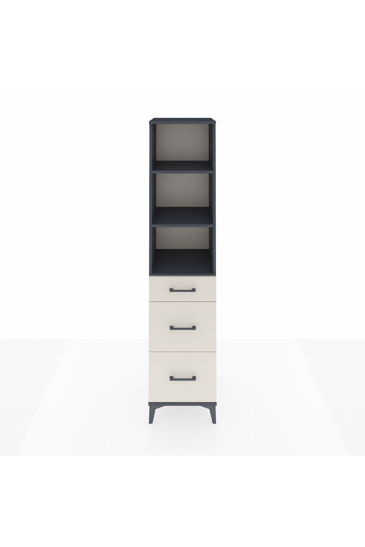 Hyperion Dolap 3 Raflı 3 Çekmeceli 44x44x195 Antrasit-Aytaşı