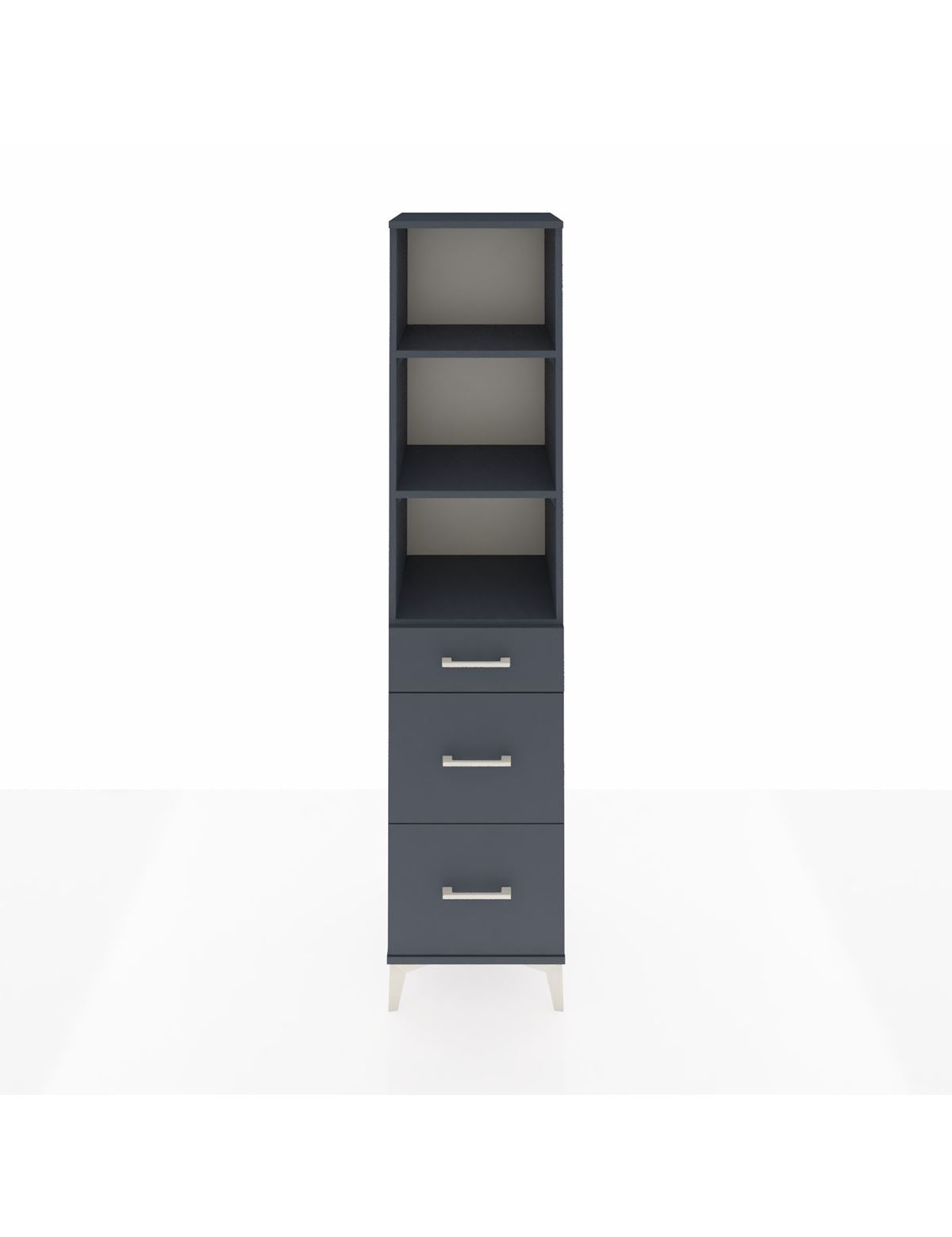 Hyperion Dolap 3 Raflı 3 Çekmeceli 44x44x195 Antrasit-Antrasit