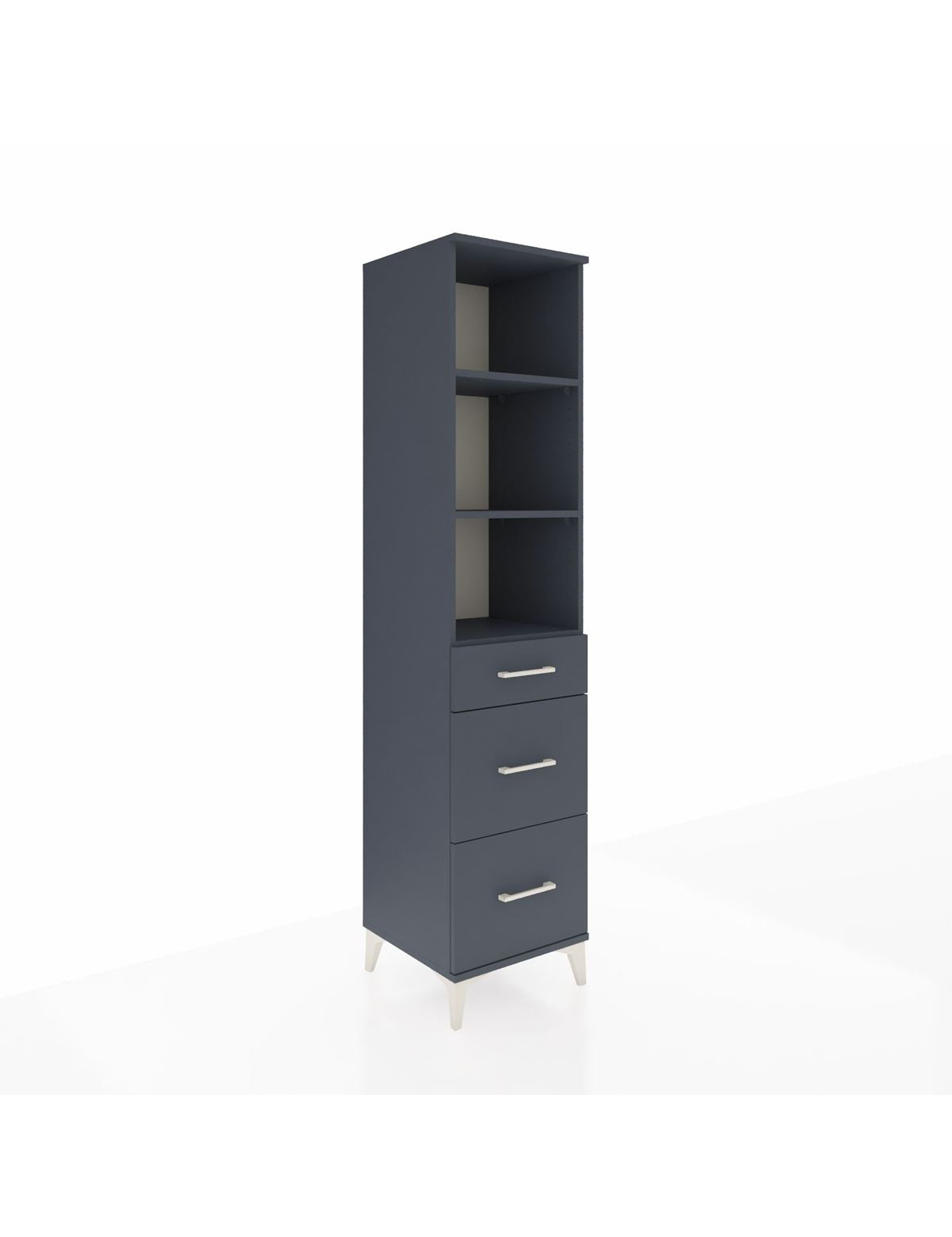 Hyperion Dolap 3 Raflı 3 Çekmeceli 44x44x195 Antrasit-Antrasit