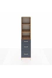 Hyperion Dolap 3 Raflı 3 Çekmeceli 44x44x195 Çam-Antrasit