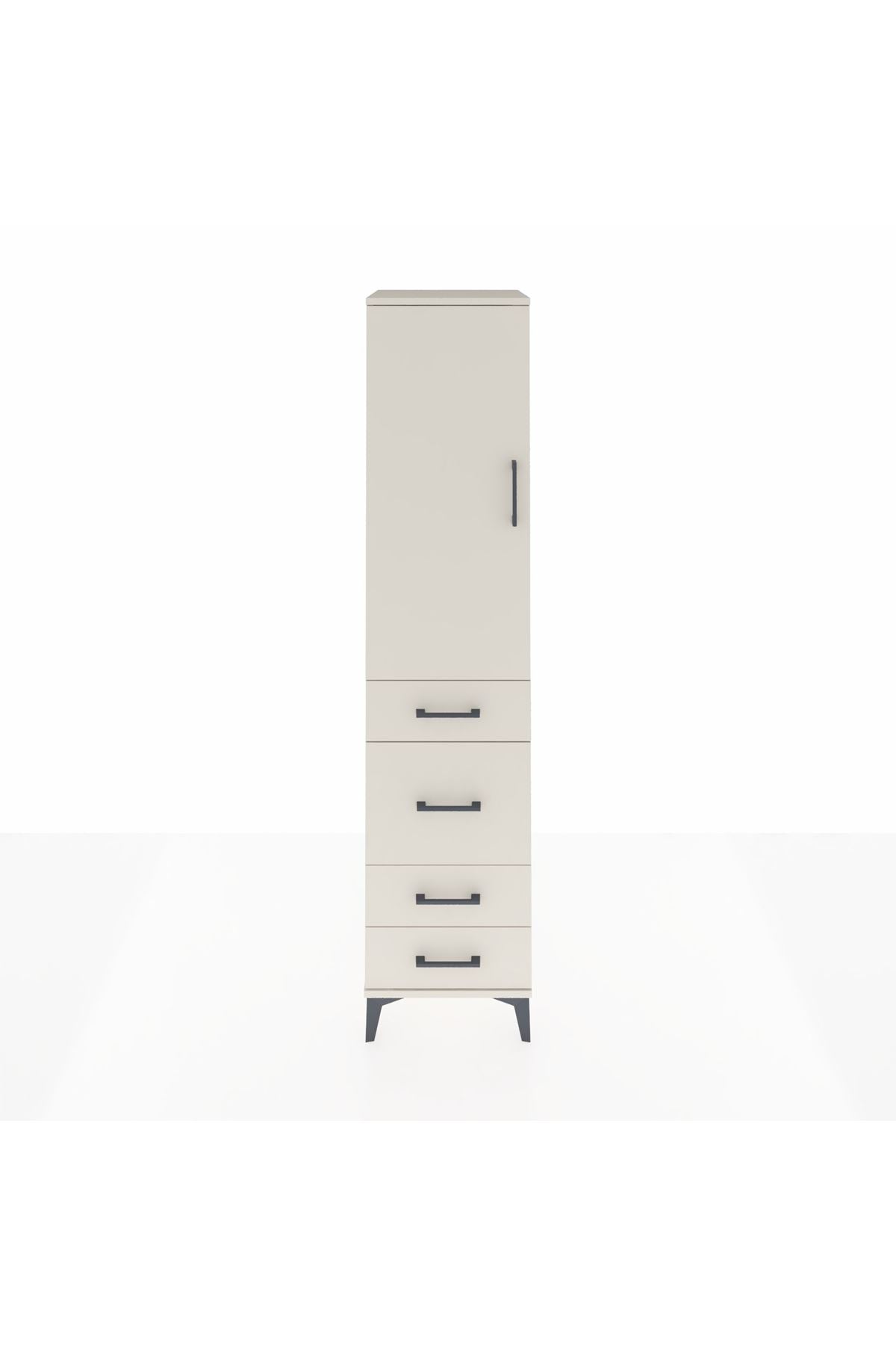 Hyperion Dolap Tek Raflı 4 Çekmeceli Tek Askılı 44x44x195 Aytaşı-Aytaşı