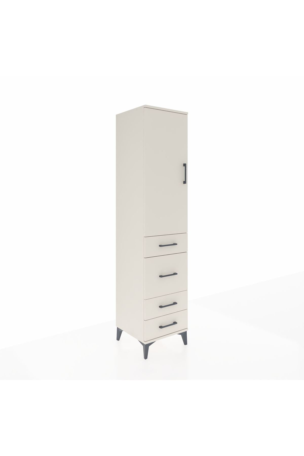 Hyperion Dolap Tek Raflı 4 Çekmeceli Tek Askılı 44x44x195 Aytaşı-Aytaşı