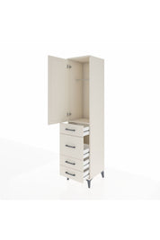 Hyperion Dolap Tek Raflı 4 Çekmeceli Tek Askılı 44x44x195 Aytaşı-Aytaşı