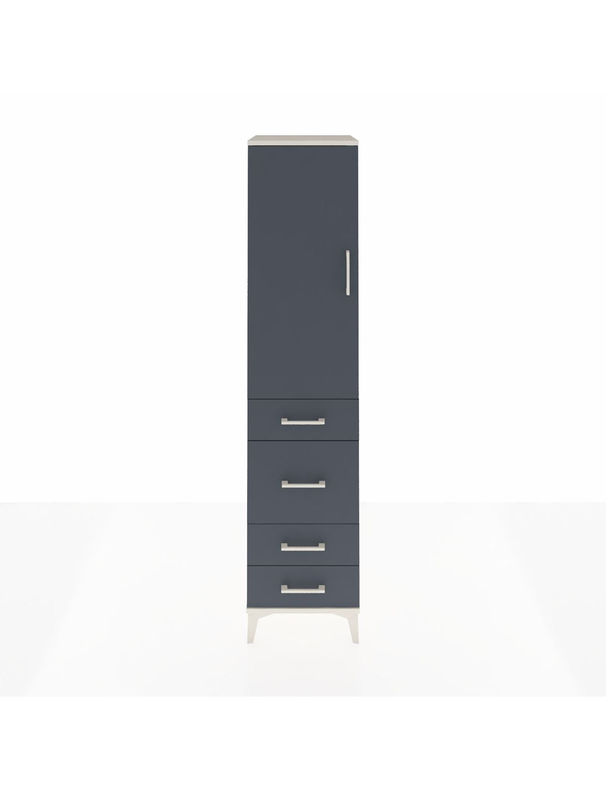 Hyperion Dolap Tek Raflı 4 Çekmeceli Tek Askılı 44x44x195 Aytaşı-Antrasit