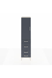 Hyperion Dolap Tek Raflı 4 Çekmeceli Tek Askılı 44x44x195 Aytaşı-Antrasit