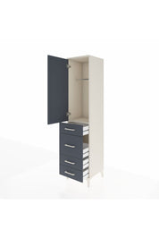 Hyperion Dolap Tek Raflı 4 Çekmeceli Tek Askılı 44x44x195 Aytaşı-Antrasit