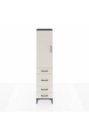 Hyperion Dolap Tek Raflı 4 Çekmeceli Tek Askılı 44x44x195 Antrasit-Aytaşı