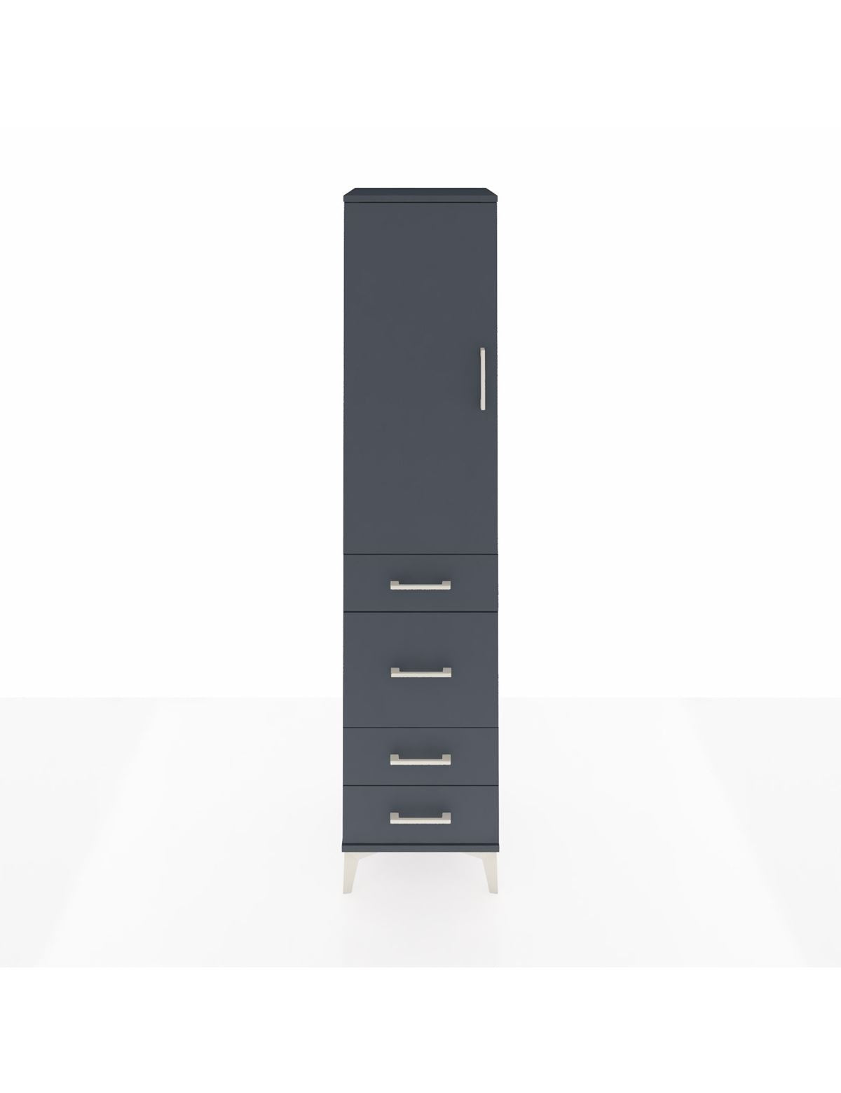 Hyperion Dolap Tek Raflı 4 Çekmeceli Tek Askılı 44x44x195 Antrasit-Antrasit