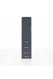 Hyperion Dolap Tek Raflı 4 Çekmeceli Tek Askılı 44x44x195 Antrasit-Antrasit