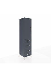 Hyperion Dolap Tek Raflı 4 Çekmeceli Tek Askılı 44x44x195 Antrasit-Antrasit
