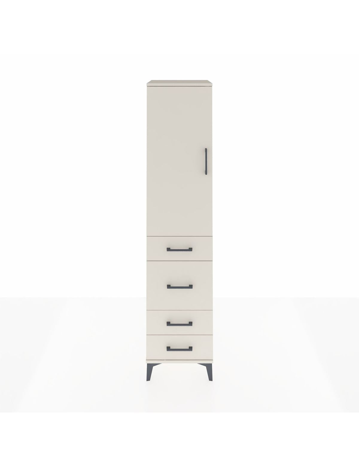 Hyperion Dolap 3 Raflı 4 Çekmeceli Tek Kapaklı 44x44x195 Aytaşı-Aytaşı