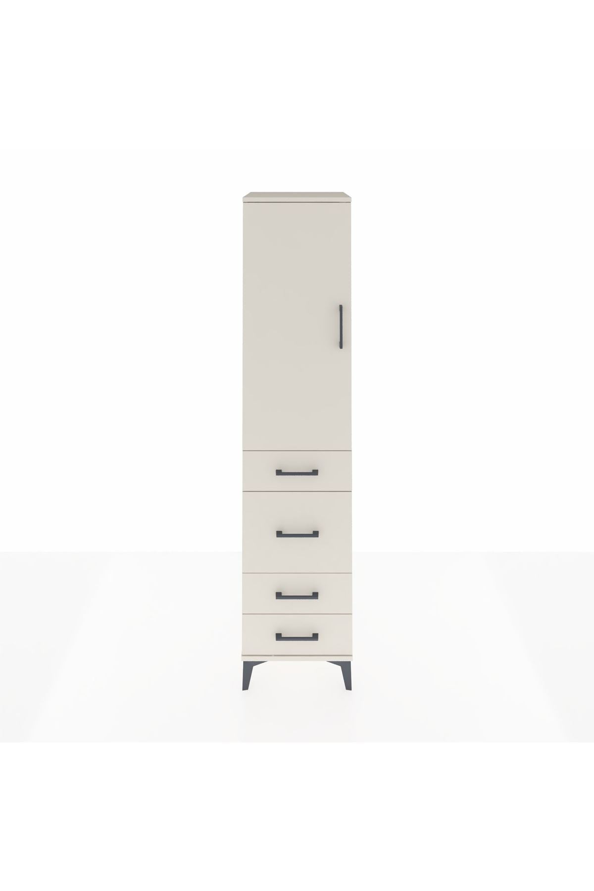 Hyperion Dolap 3 Raflı 4 Çekmeceli Tek Kapaklı 44x44x195 Aytaşı-Aytaşı