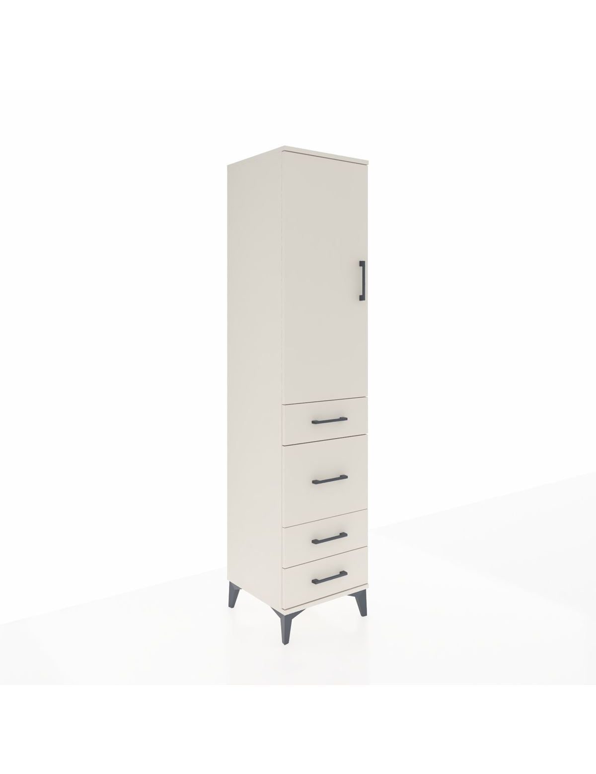 Hyperion Dolap 3 Raflı 4 Çekmeceli Tek Kapaklı 44x44x195 Aytaşı-Aytaşı