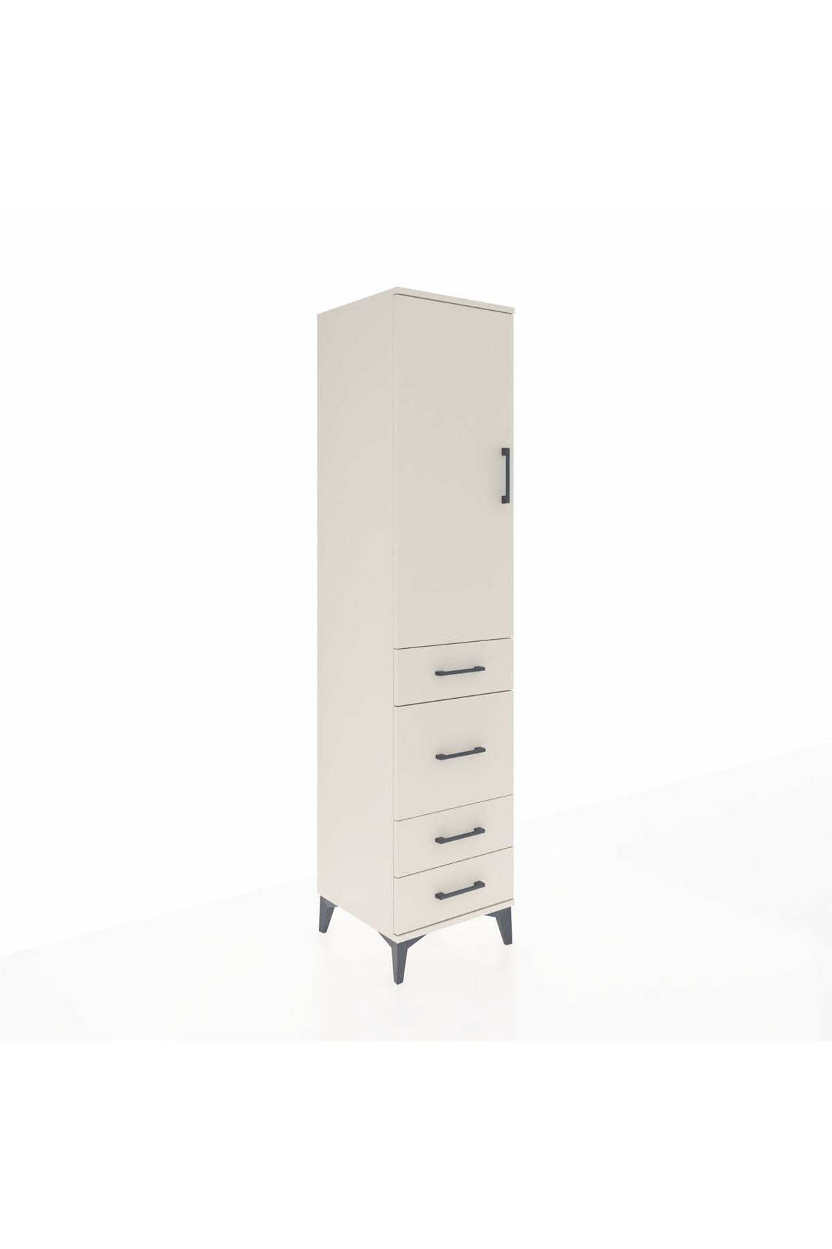 Hyperion Dolap 3 Raflı 4 Çekmeceli Tek Kapaklı 44x44x195 Aytaşı-Aytaşı