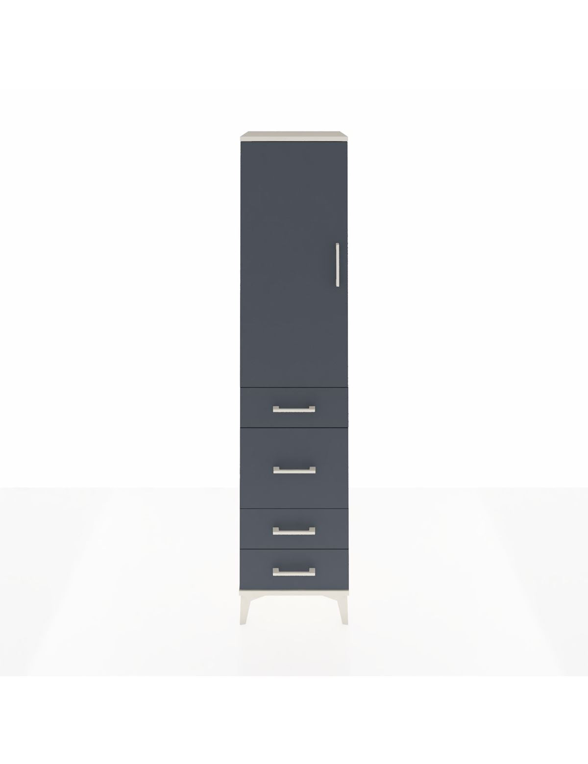 Hyperion Dolap 3 Raflı 4 Çekmeceli Tek Kapaklı 44x44x195 Aytaşı-Antrasit