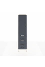 Hyperion Dolap 3 Raflı 4 Çekmeceli Tek Kapaklı 44x44x195 Aytaşı-Antrasit