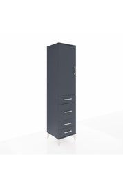 Hyperion Dolap 3 Raflı 4 Çekmeceli Tek Kapaklı 44x44x195 Antrasit-Antrasit