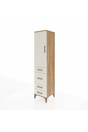 Hyperion Dolap 3 Raflı 4 Çekmeceli Tek Kapaklı 44x44x195 Çam-Aytaşı